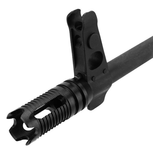 AK-47 Muzzle Brake 14:1 LH Twist Four Stainless Steel