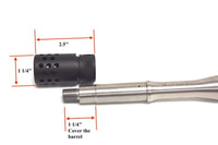 AR-15 1/2x28 Micro Slip Over Shroud with Multi Port Muzzle Brake