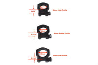 Tactical Heavy Duty 30MM Low/Medium/High Profile Ring Rifle Scope Mount Weaver and Picatinny Mount